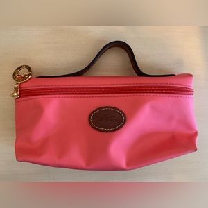 Longchamp Nylon Cosmetic Case in Coral
